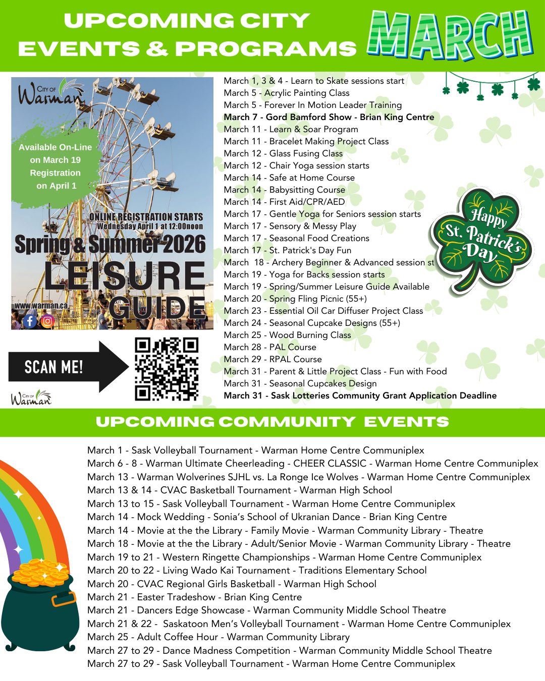 Monthly Events March 