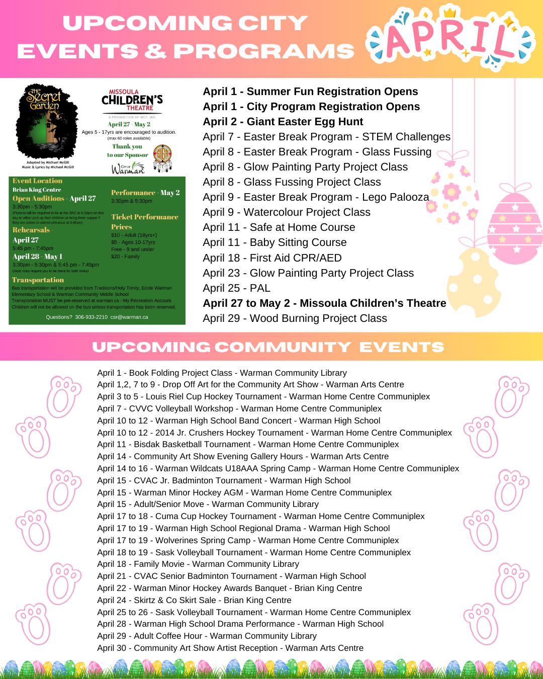 _Monthly Events  April 